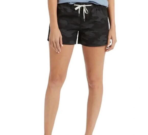 Vuori Pants - Vuori Ripstop Black Camo Drawstring Athletic Utility Outdoor Shorts Size S
